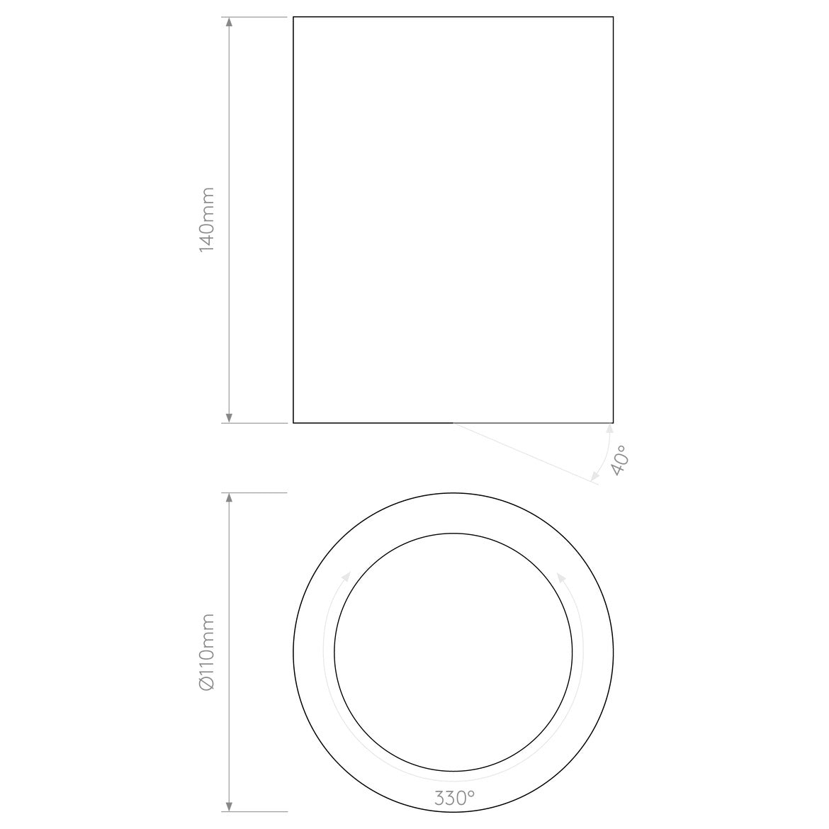 Osca 140 Adjustable Ceiling, Round, Plaster, GU10, IP20