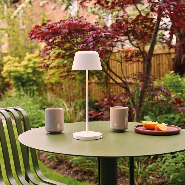 Nomad Table Lamp, White, LED, Wireless, Push Dim, IP65