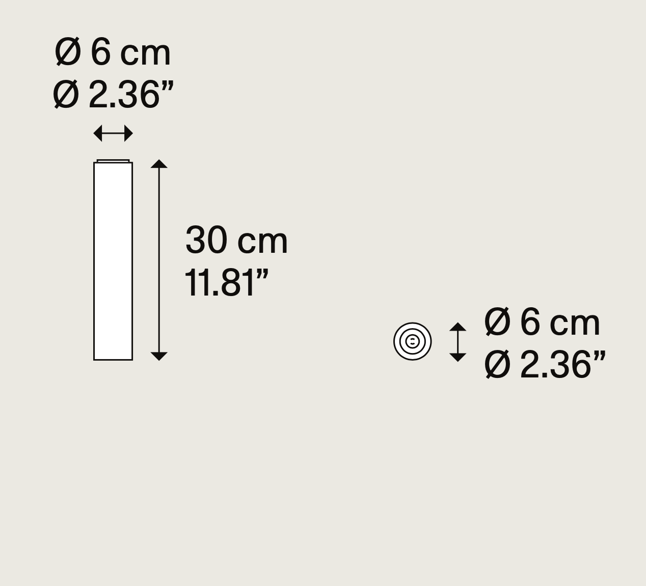 A-Tube Ceiling 30 cm L, Black, GU10, IP20