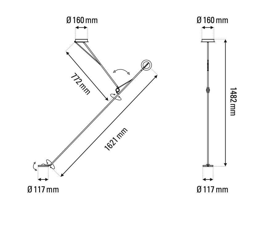 Aaro Adjustable Ceiling, Black, LED, On/Off or Triac Dim, IP20