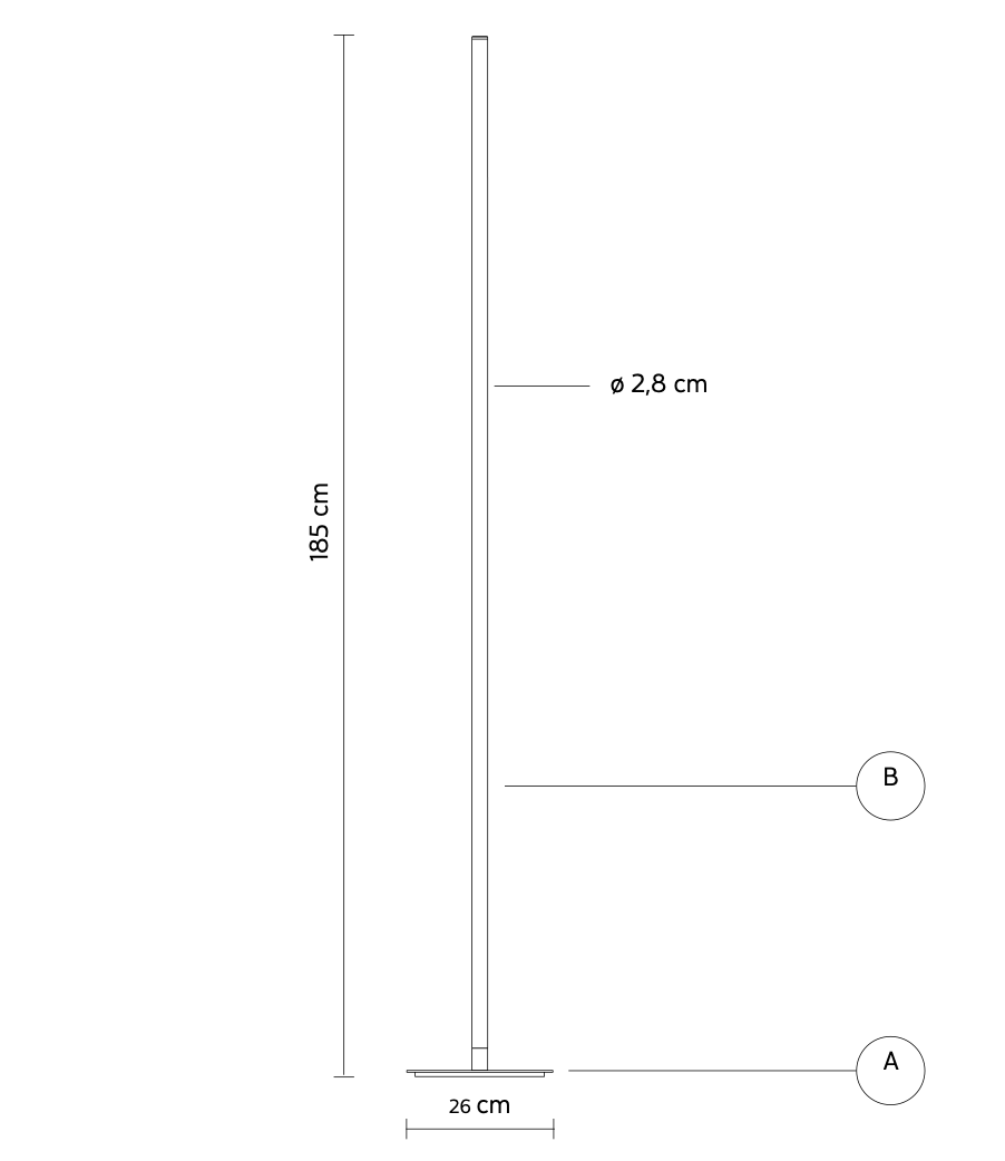 Accippichio Floor Lamp, LED, Foot Dimmer, IP20