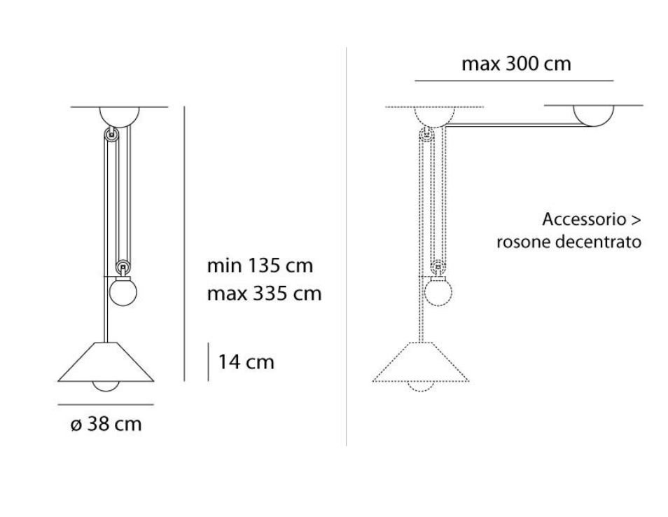Aggregato Pendant, Cone, White, Slide and Decentralised, E27, IP20