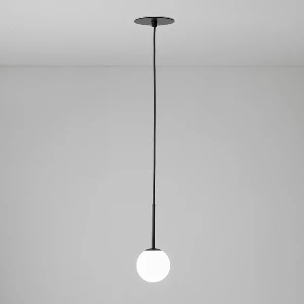 Alfi Pendant, White Glass with Black Hardware, LED, Recessed, On/Off, IP20