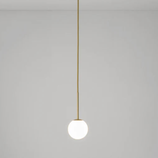 Alfi Pendant, White Glass with Gold Hardware, LED, Surface, On/Off, IP20