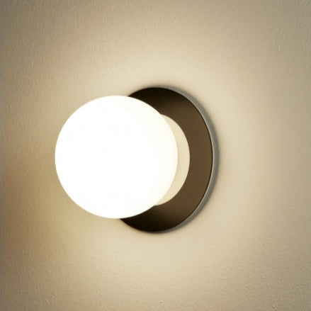 Alfi Wall Light, White Glass with Black Hardware, LED, Surface, On/Off, IP20