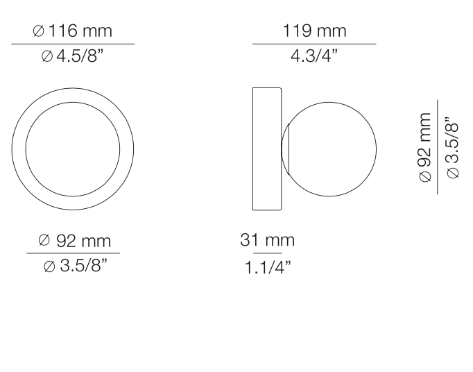 Alfi Spot Light, White Glass with Black Hardware, LED, Surface, On/Off, IP20