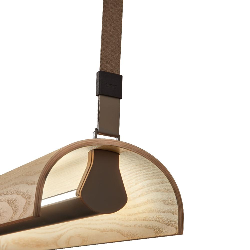 Aluet Linear Double Pendant, 203 cm, Ash Wood, Indirect Only, LED, 70W, Triac Dim, IP20