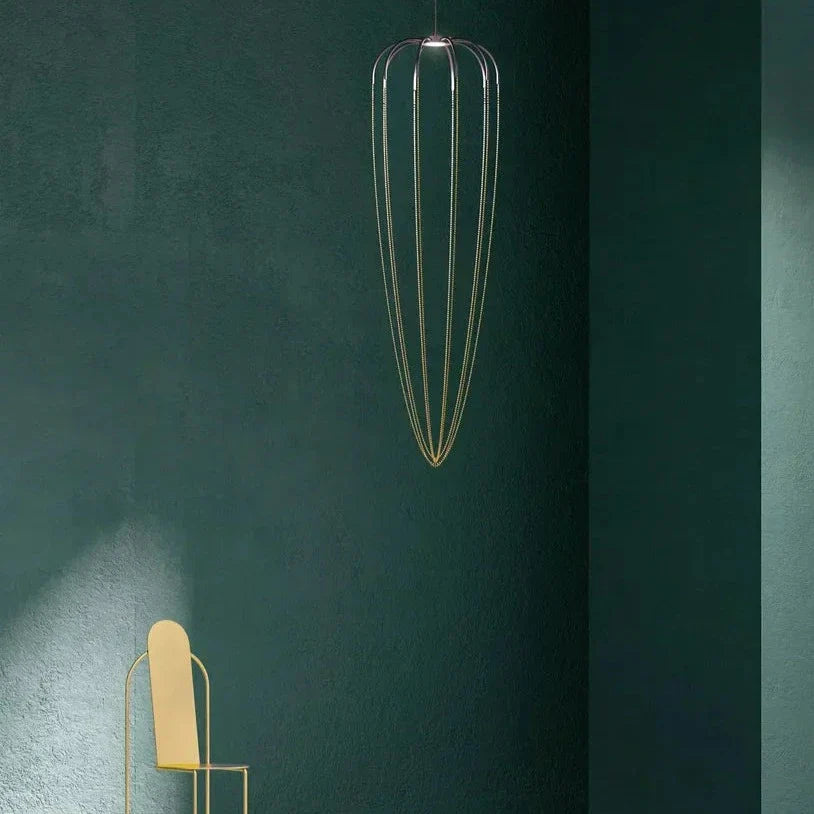 Alysoid Pendant with Brass Beads, 34.5 cm ø x 54, LED, Phase Dim, IP20