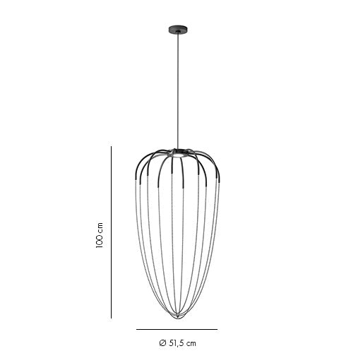 Alysoid Pendant with Brass Beads, 51.5 cm ø x 100, LED, Phase Dim, IP20