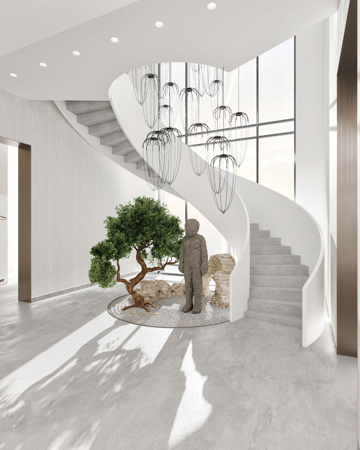 Alysoid Pendant with Black Nickel Beads, 34.5 cm ø x 54, LED, Phase Dim, IP20