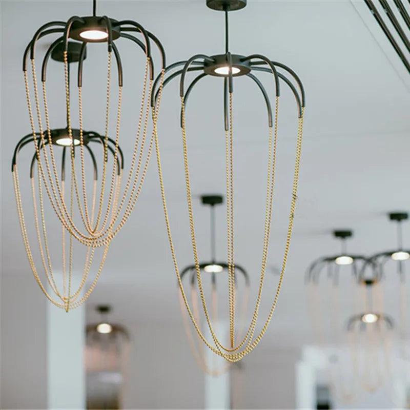 Alysoid Pendant with Brass Beads, 51.5 cm ø x 100, LED, Phase Dim, IP20