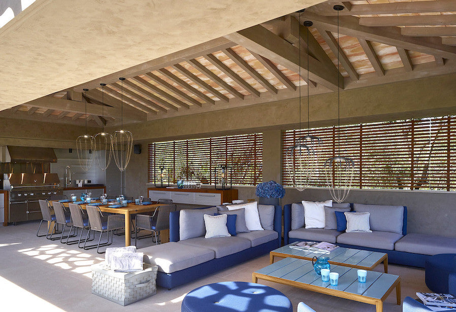 Alysoid Pendant with Brass Beads, 43 cm ø x 80, LED, Phase Dim, IP20