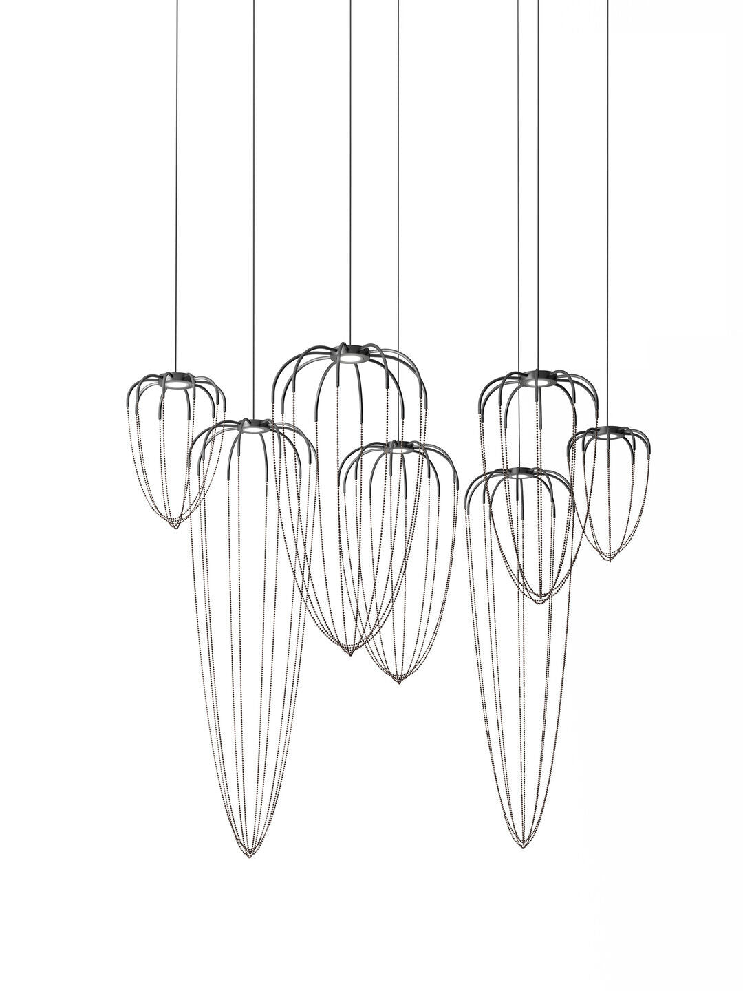 Alysoid Pendant with Black Nickel Beads, 51.5 cm ø x 170, LED, Phase Dim, IP20