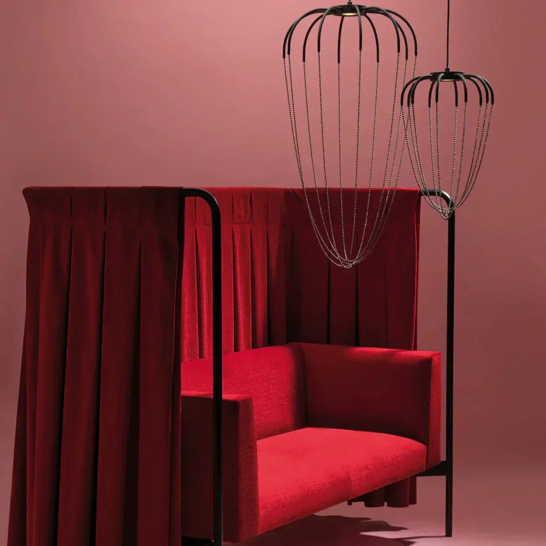 Alysoid Pendant with Brass Beads, 51.5 cm ø x 100, LED, Phase Dim, IP20