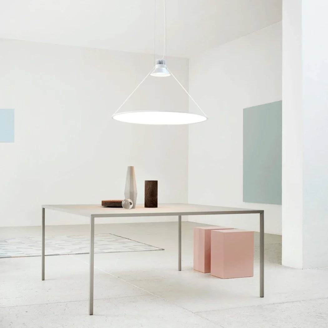 Amisol Pendant, Silver Mirror Stretch Reflector, 108 cm, LED, Push/DALI Dim, IP20