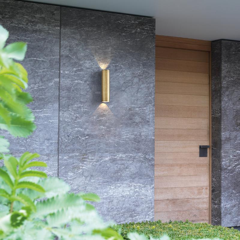 Ava Wall, Solid Brass, 2 Beams, GU10, IP44