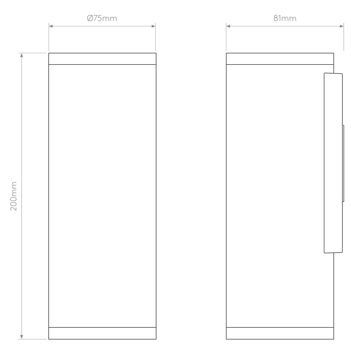 Ava Wall, Textured Black, 1 Beam, GU10, IP44