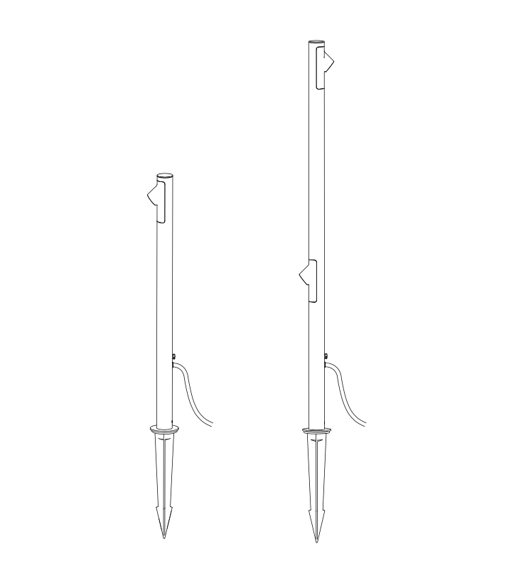 Bamboo Floor, 1 Beam, White, LED, 2.1W, On/Off, IP66