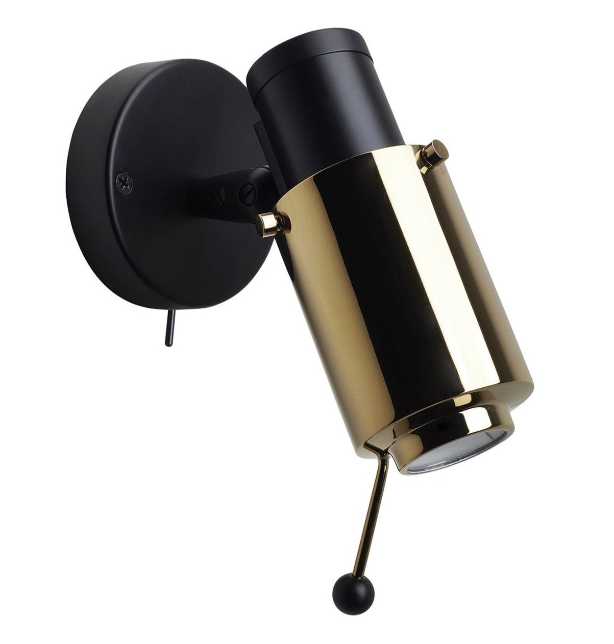 Biny Adjustable Reading Wall with Stick, Black and Gold, LED, Thumbswitch, IP20