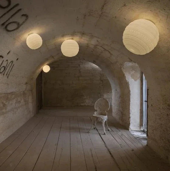 Braille Ceiling, 40 cm, White Textured Glass with Black Base, E27, Triac Dim, IP20