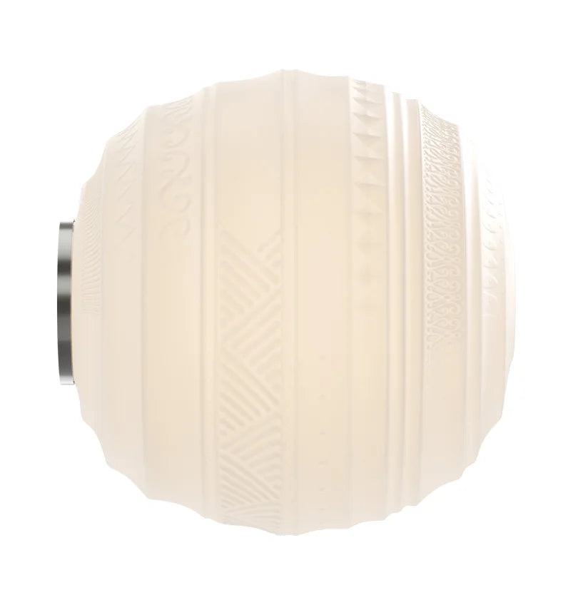 Braille Wall, 40 cm, White Textured Glass with Black Base, E27, Triac Dim, IP20