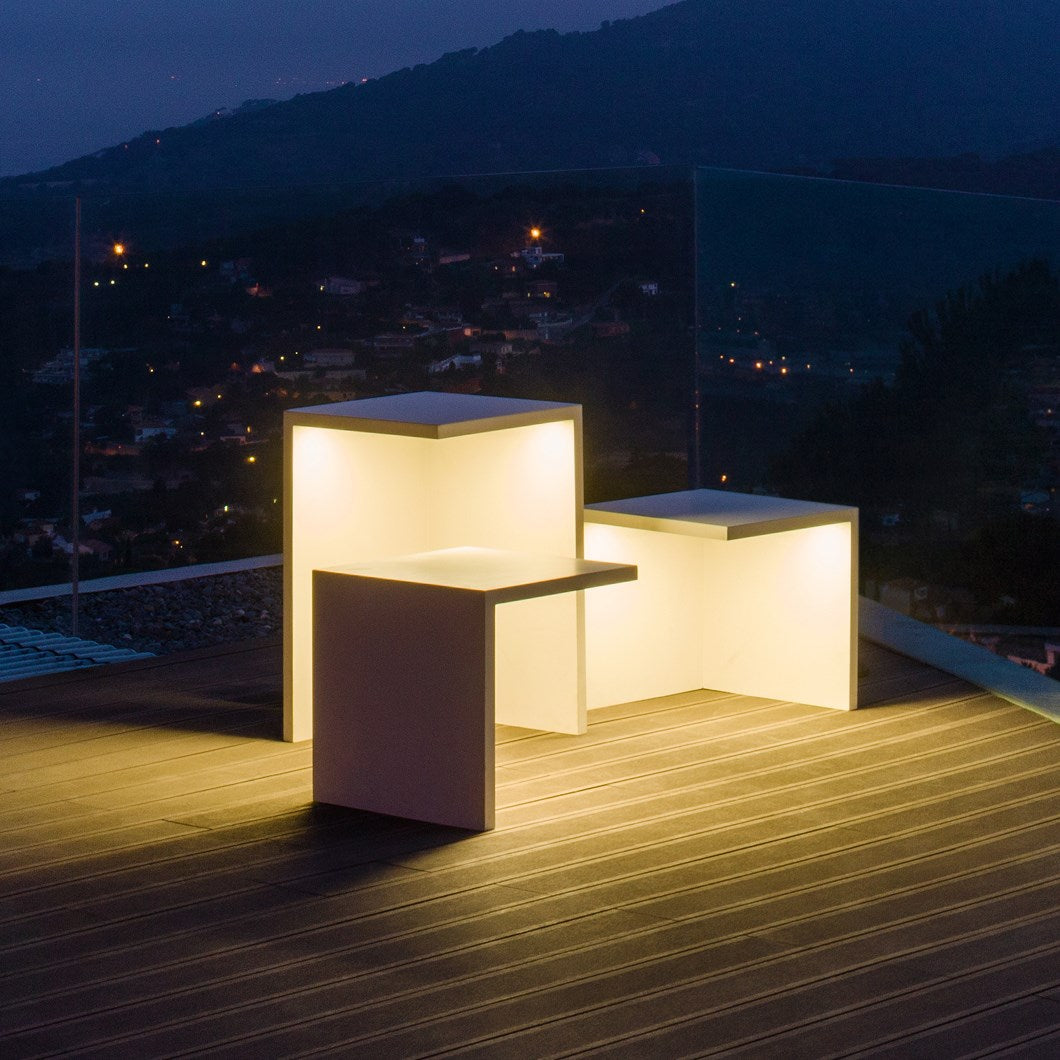 Empty Bollard, Rectangle, Large, Concrete, LED, 17.2W, On/Off, IP66