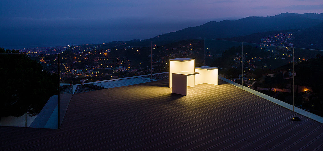 Empty Bollard, Rectangle, Small, Concrete, LED, 8.6W, On/Off, IP66