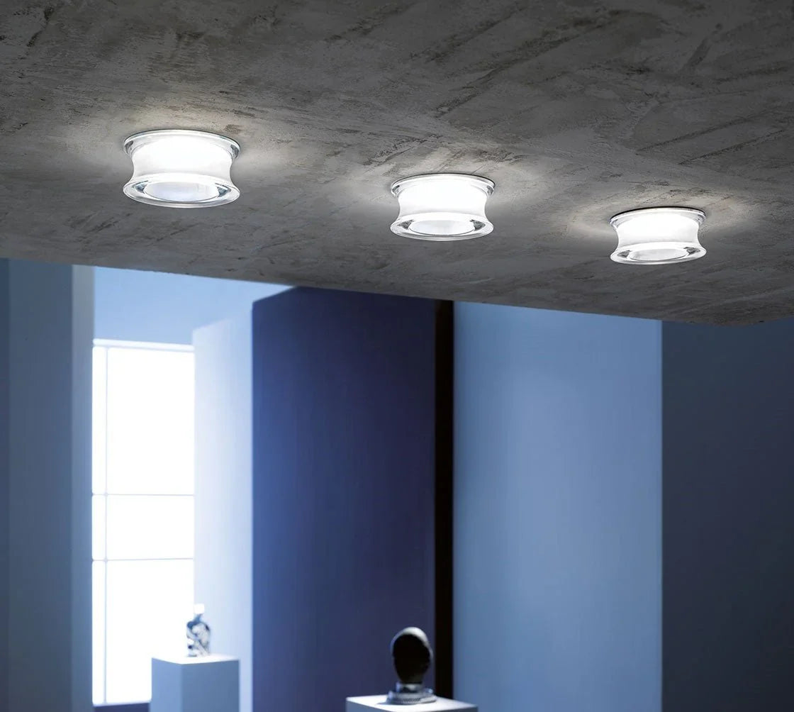 Faretti Tondo Semi-Flush Downlight, Clear Glass, GU10, IP20