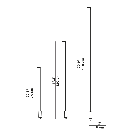 Flia Floor, Single, 75 cm H, LED, 2.5W, DALI Dim or On/Off, IP65