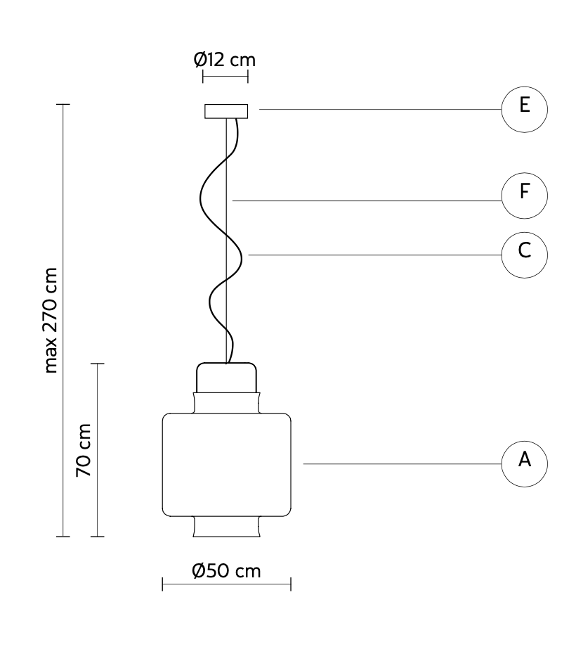 Kimono Pendant, E27, IP20