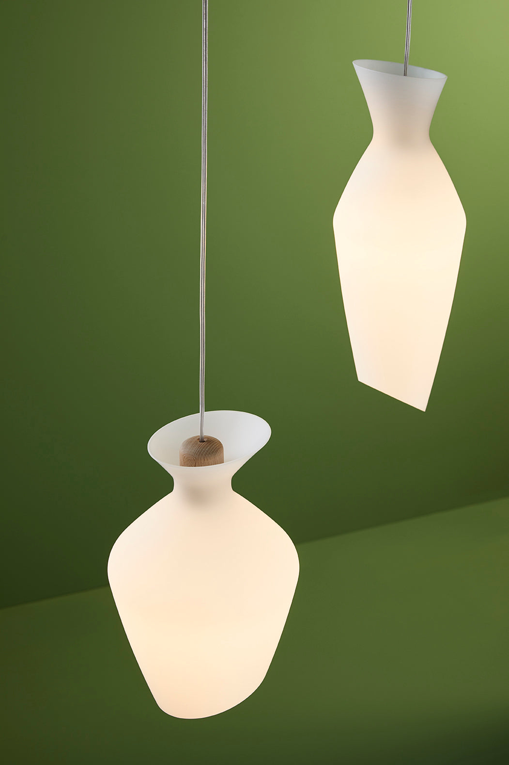 Malvasia Pendant, White Glass, E27, IP20