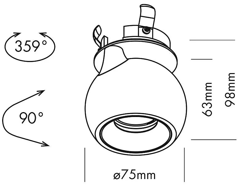 Move Spot Light, Short, Adjustable, White, 11W, LED, Dim, IP20