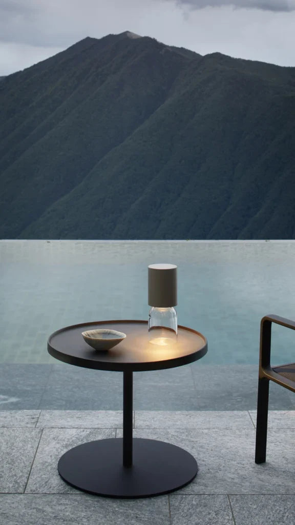 Nui Mini Wireless Table, Grey Shade, LED, Touch Dim, IP54