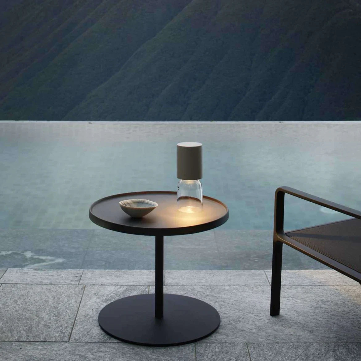 Nui Mini Wireless Table, Grey Shade, LED, Touch Dim, IP54