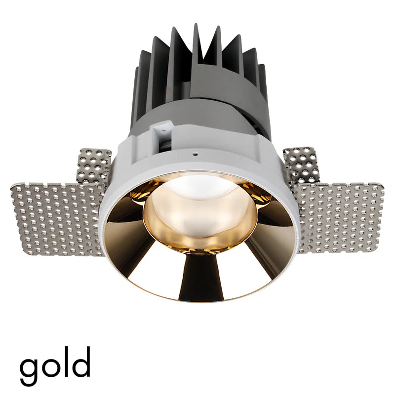 Performance Downlight, Small, 2G, Trimless, Round, Fixed, Gold, LED, Dim, IP40