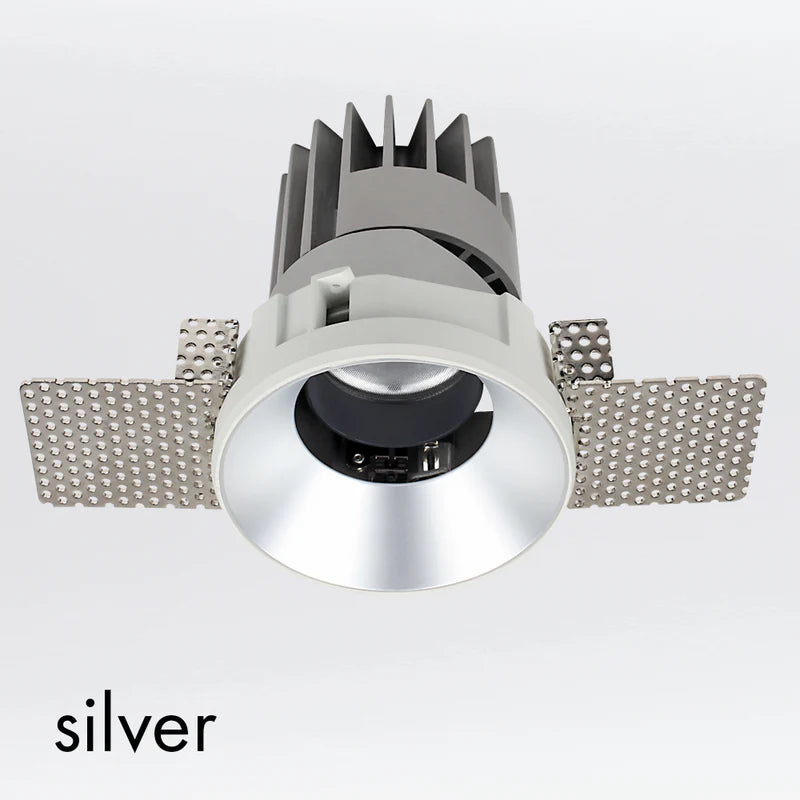Performance Downlight, Small, 2G, Trimless, Round, Adjustable, Silver, LED, Dim, IP40