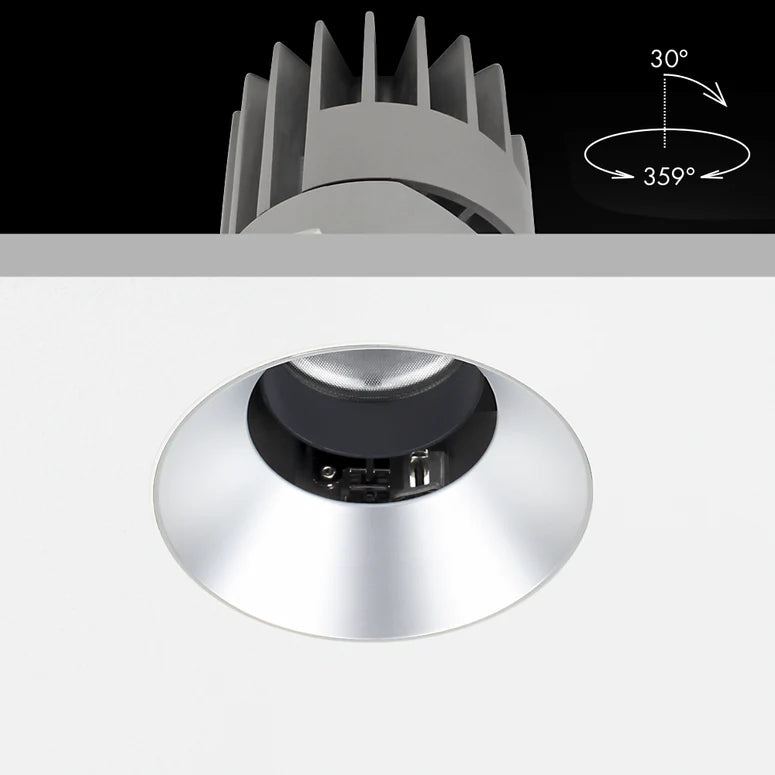 Performance Downlight, Small, 2G, Trimless, Round, Adjustable, Gold, LED, Dim, IP40