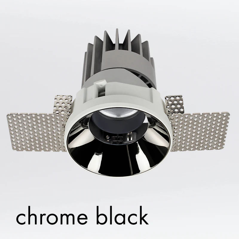 Performance Downlight, Small, Trimless, Round, Adjustable, Black Chrome, VARIABLE LED, Dim, IP40