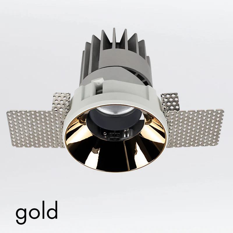 Performance Downlight, Small, Trimless, Round, Adjustable, Gold, VARIABLE LED, Dim, IP40