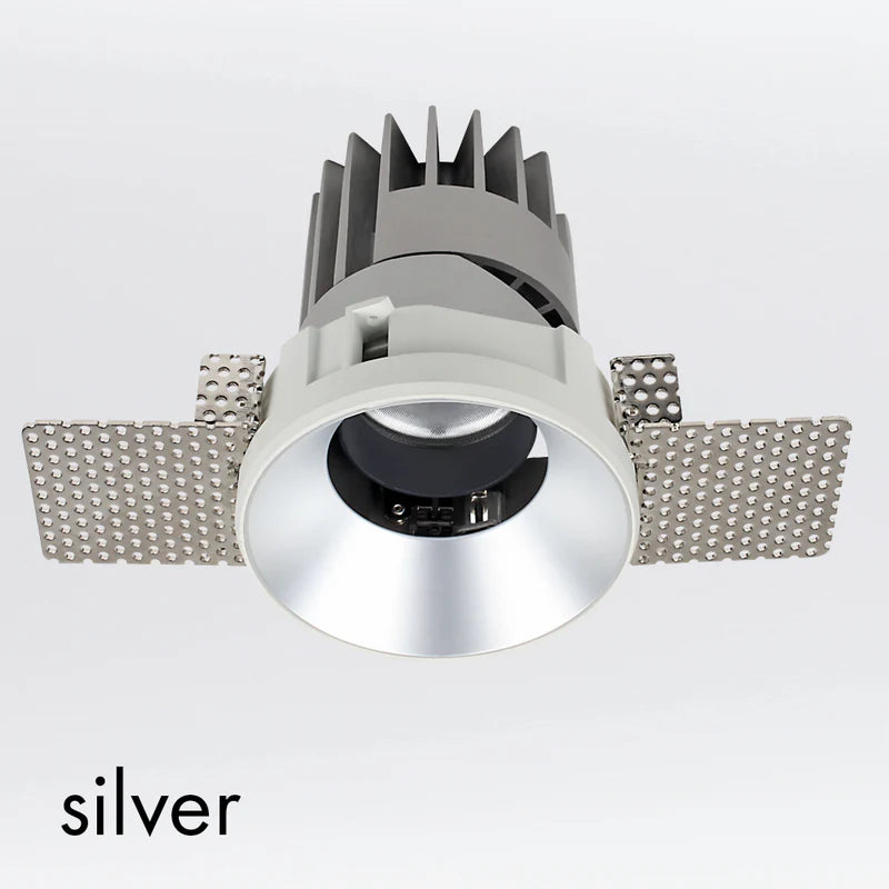 Performance Downlight, Small, Trimless, Round, Adjustable, Silver, VARIABLE LED, Dim, IP40