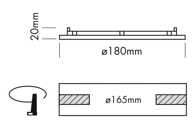 Sol Flush Downlight, Medium, Round, White, 9W, LED, Dim, IP40