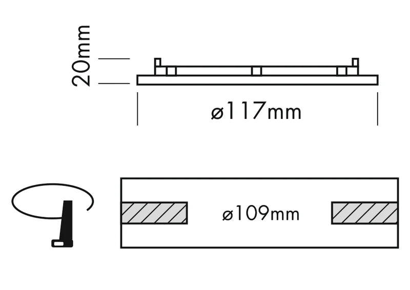 Sol Flush Downlight, Small, Round, White, 6W, LED, Dim, IP40