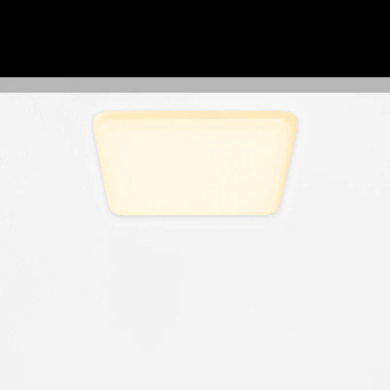 Sol Semi-Flush Downlight, Small, Square, White, 9W, LED, Dim, IP54