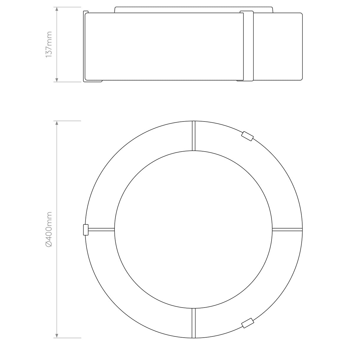 Salina Ceiling, White Fabric, E27, IP20