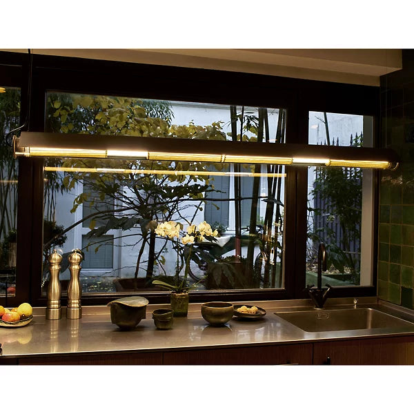 Tube 360 Pendant, Horizontal with Cover, 162 cm, White with Silver, LED, Triac Dim, IP65