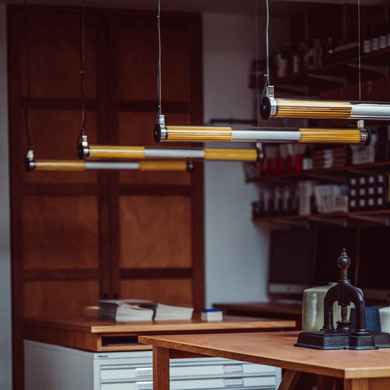 Tube 360 Pendant, Vertical, 72 cm, White with Gold, LED, Triac Dim, IP65