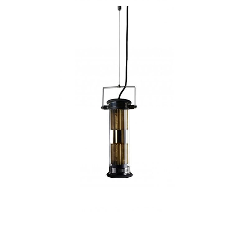 Tube Bulb Pendant, Linear Vertical, 37 cm, Mesh, E14, IP64
