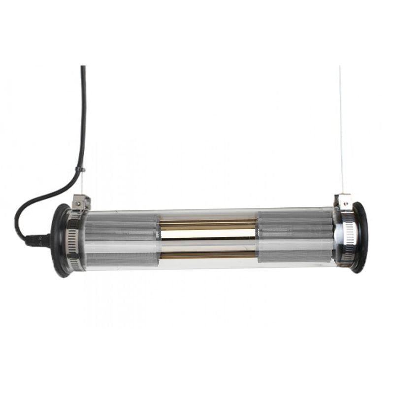 Tube Bulb Pendant, Linear Horizontal, 52 cm, Mesh, E14, IP64