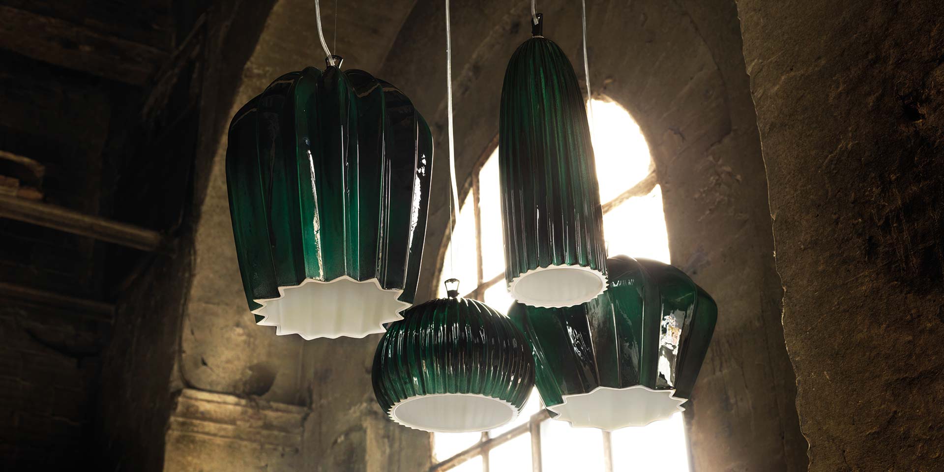 Sahara Pendant, Green, E27, IP20