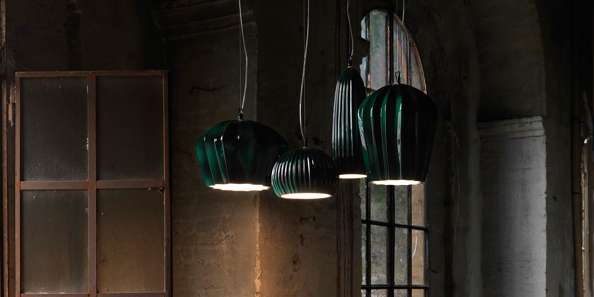 Sahara Pendant, Green, E27, IP20